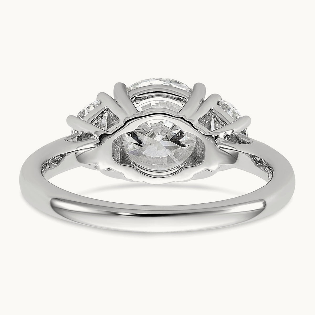 Round 3 Stone Engagement Ring, 1.25-4.00 ct tw Lab-Grown Diamond — 2 1/2 ct, 14K White Gold