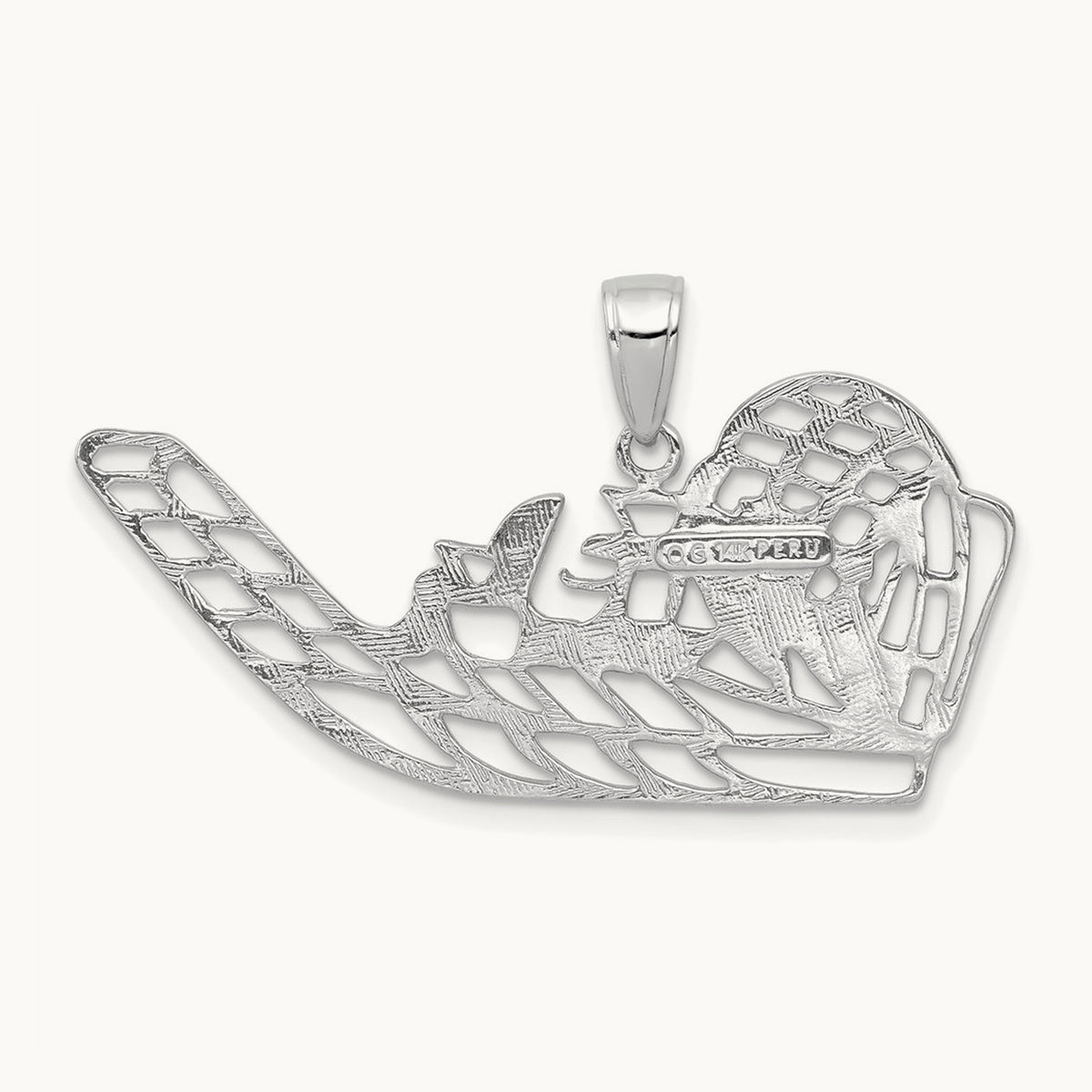 Air Boat Pendant — 14K White Gold