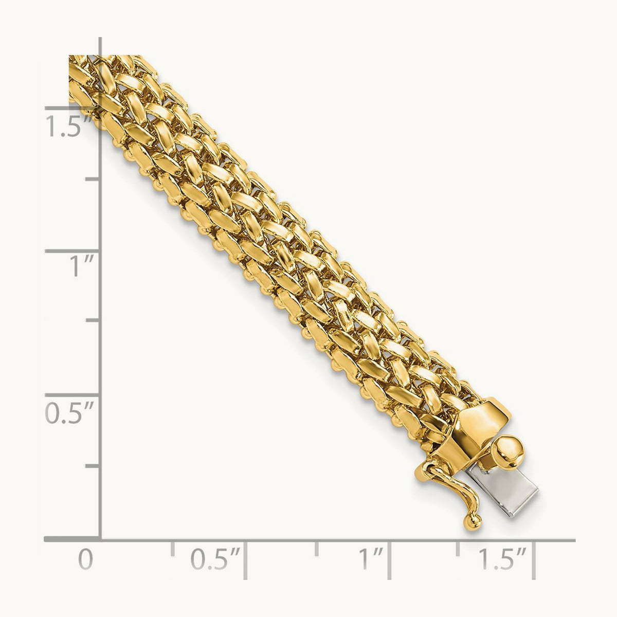 7.25in Polished Mesh Bracelet — 14K Yellow Gold, 6.75mm