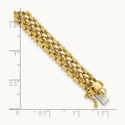 7.25in Polished Mesh Bracelet — 14K Yellow Gold, 6.75mm