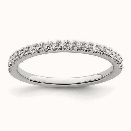 Wedding Band, 0.25 ct tw Lab-Grown Diamond — 14K White Gold