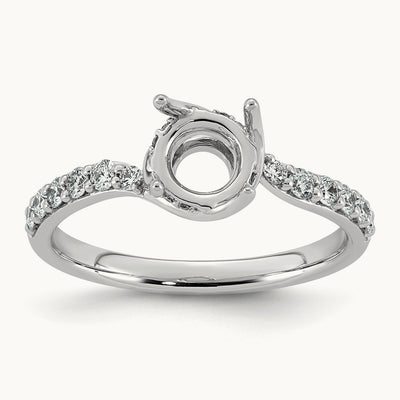 Oval Center Semi-Mount Twist Ring, 0.25 ct tw Lab-Grown Diamond