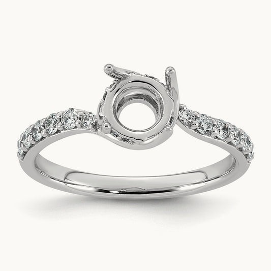 Oval Center Semi-Mount Twist Ring, 0.25 ct tw Lab-Grown Diamond