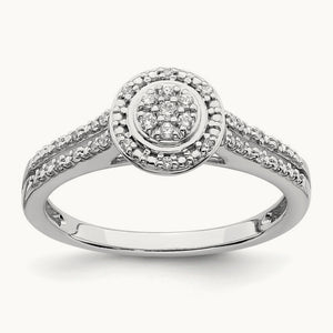 Diamond Cluster Complete Engagement Ring — photo set