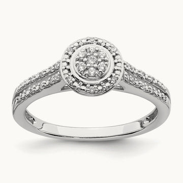 Diamond Cluster Complete Engagement Ring — photo set