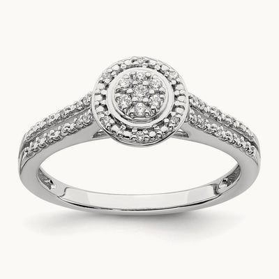 Diamond Cluster Complete Engagement Ring — photo set