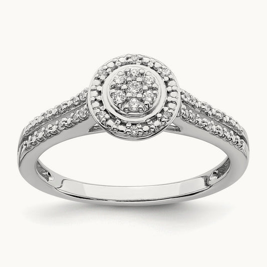 Diamond Cluster Complete Engagement Ring — photo set