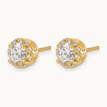 Diamond Semi-mount Stud Earrings, 14K