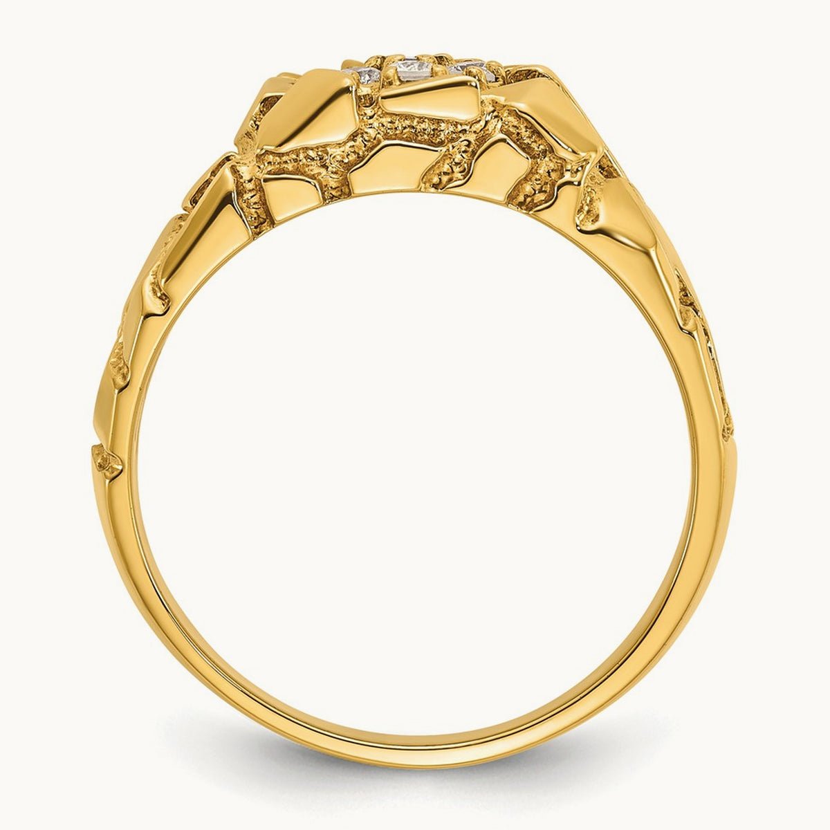 IBGoodman Men's Cluster Diamond Nugget Complete Ring, 14K