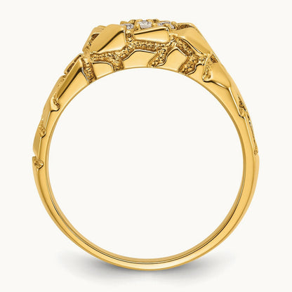 IBGoodman Men's Cluster Diamond Nugget Complete Ring, 14K
