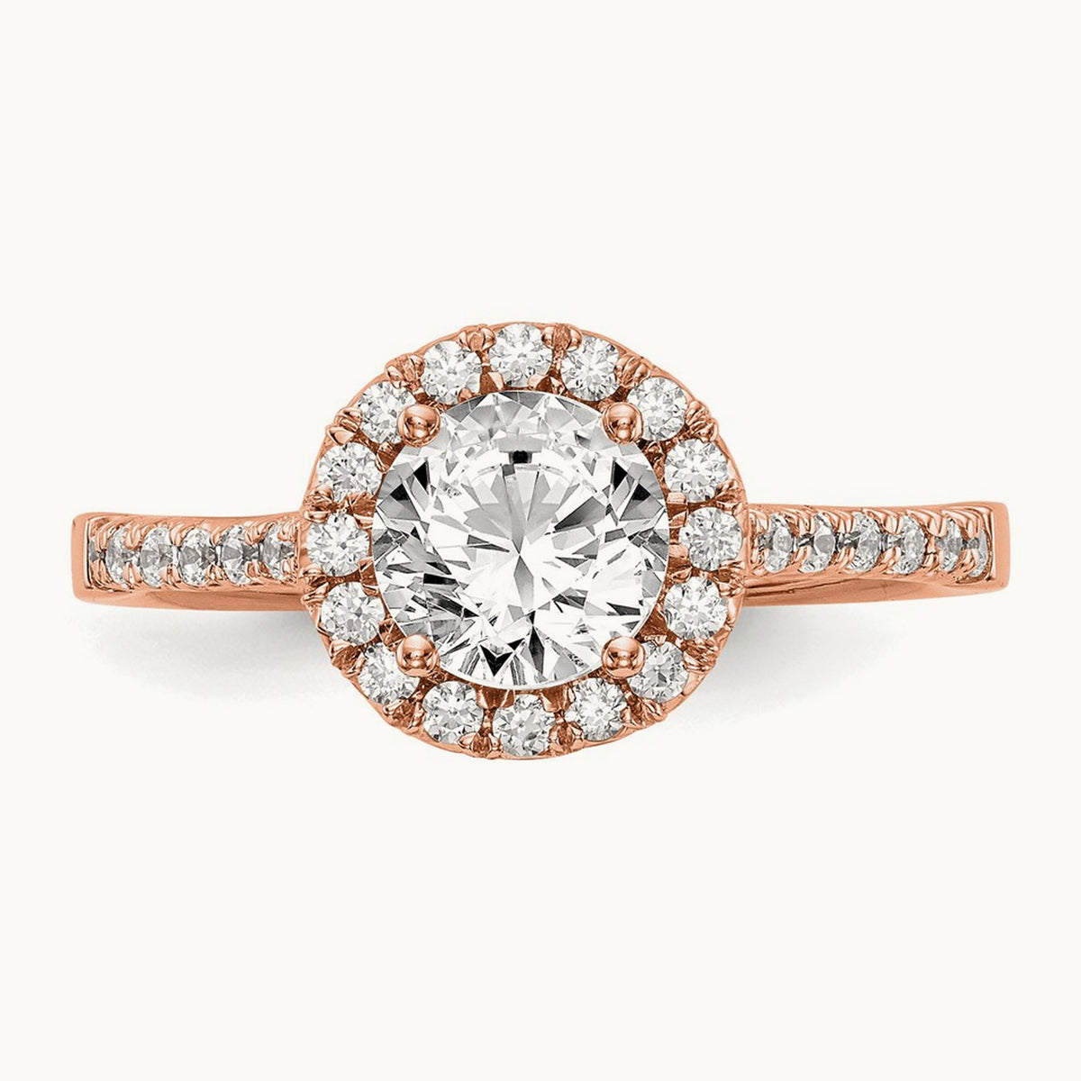 Semi-Mount Engagement Ring, 0.25-0.50 ct tw Lab-Grown Diamond — 1/3 ct (holds 1 ct center) · VS/SI (Great), 14K Rose Gold, 7