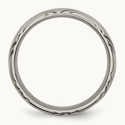 Brushed and Polished Criss-cross Design Band — photo set