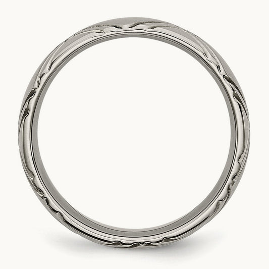 Brushed and Polished Criss-cross Design Band — photo set