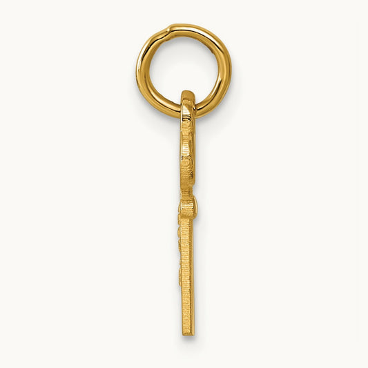 Key Letter Q Initial Charm, 14K