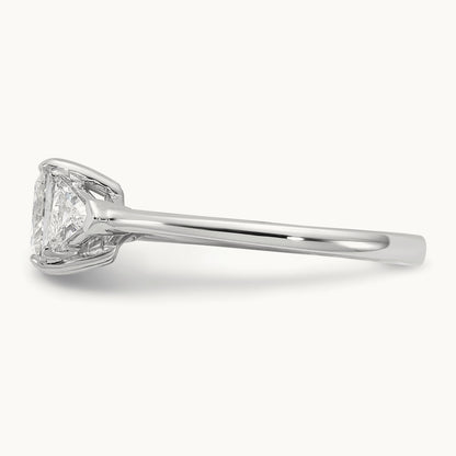 Princess/Trillion Engagement Ring, 1.50-4.00 ct tw Lab-Grown Diamond — 1 1/2 ct, 14K White Gold