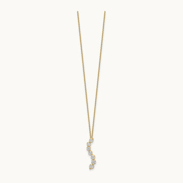 14kyg 7 Stone Curved Bar Necklace, 0.75 ct tw Lab-Grown Diamond