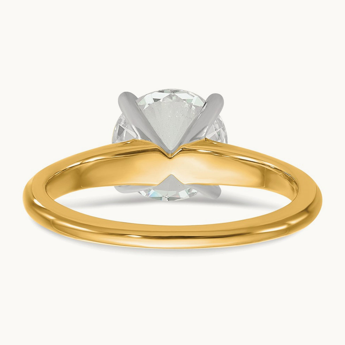 Round Solitaire Engagement Ring, 0.25-5.00 ct tw Lab-Grown Diamond — 2 ct, 14K Two-Tone