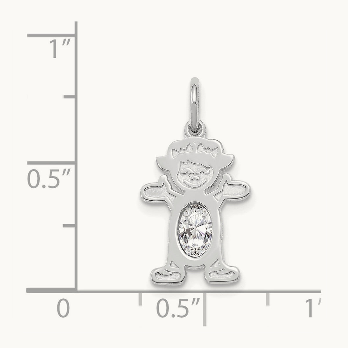 Girl 6x4 Oval Genuine Topaz-April — 14K White Gold