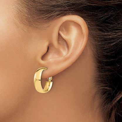 Polished Omega Back Hoop Earrings — 18mm
