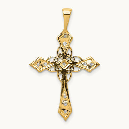 A Diamond Passion Cross Pendant, 14K