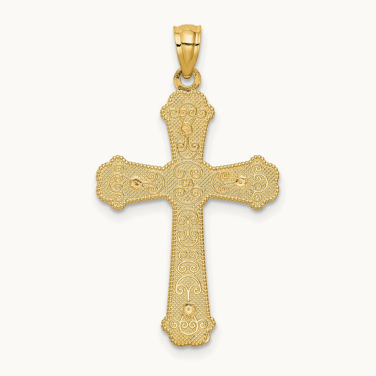 Hearts Cross Pendant, 14K Two-tone
