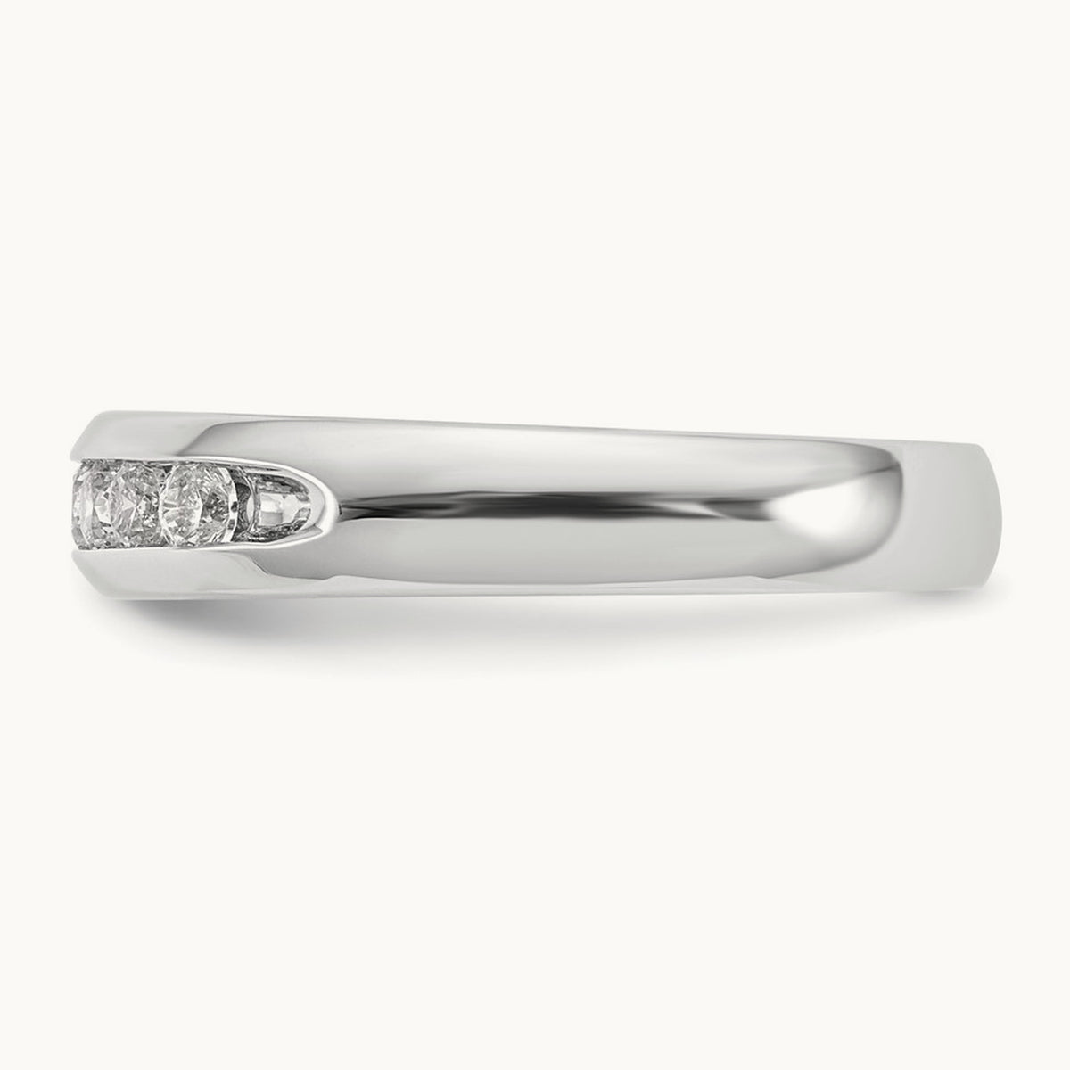 7-Stone Diamond Channel Band, 14K White Gold