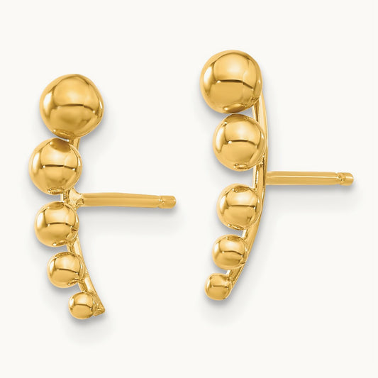 Madi K Graduated Ball Post Earrings, 14K