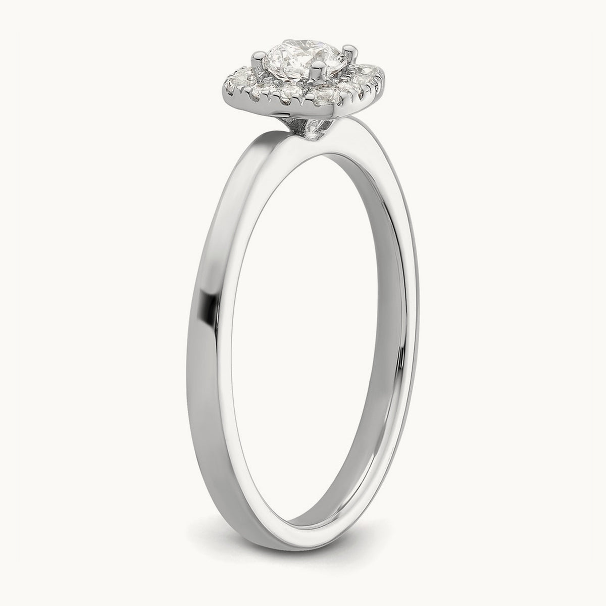 Petite Halo Engagement Ring, 0.50 ct tw Lab-Grown Diamond