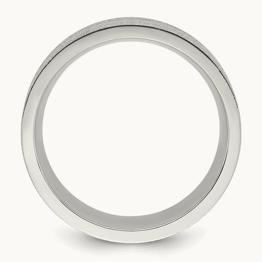 Polished Laser-cut Grooved Band, 8mm, Stainless Steel