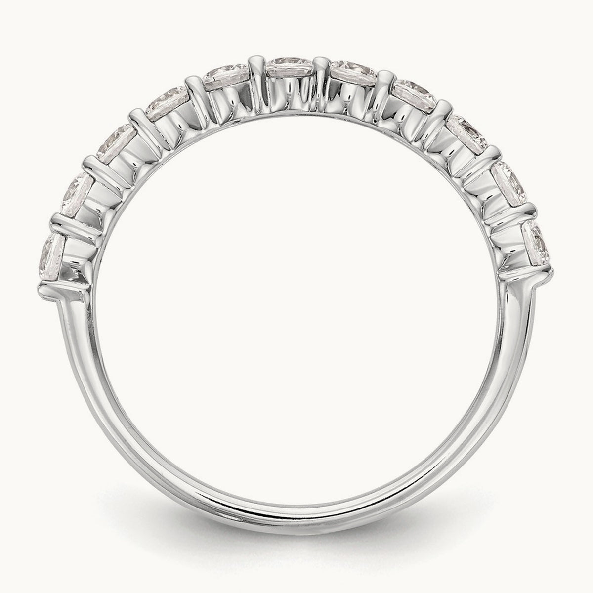 11-Stone Diamond Band, 14K White Gold