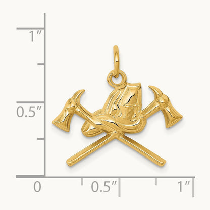 Fire Department Charm — 14K Yellow Gold