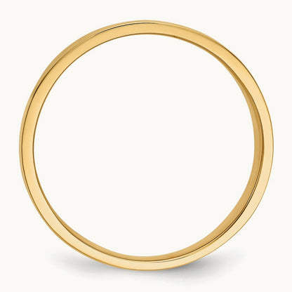 Flat-top Tapered Cigar Band Ring, 15mm, 14K