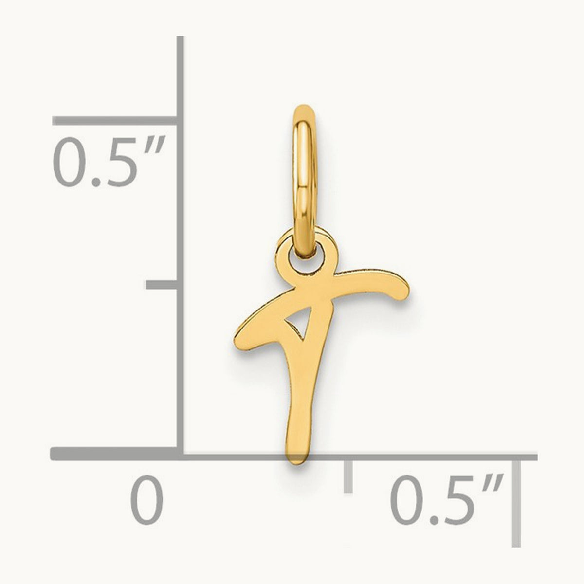 Upper case Initial Charm — 14K Yellow Gold, T