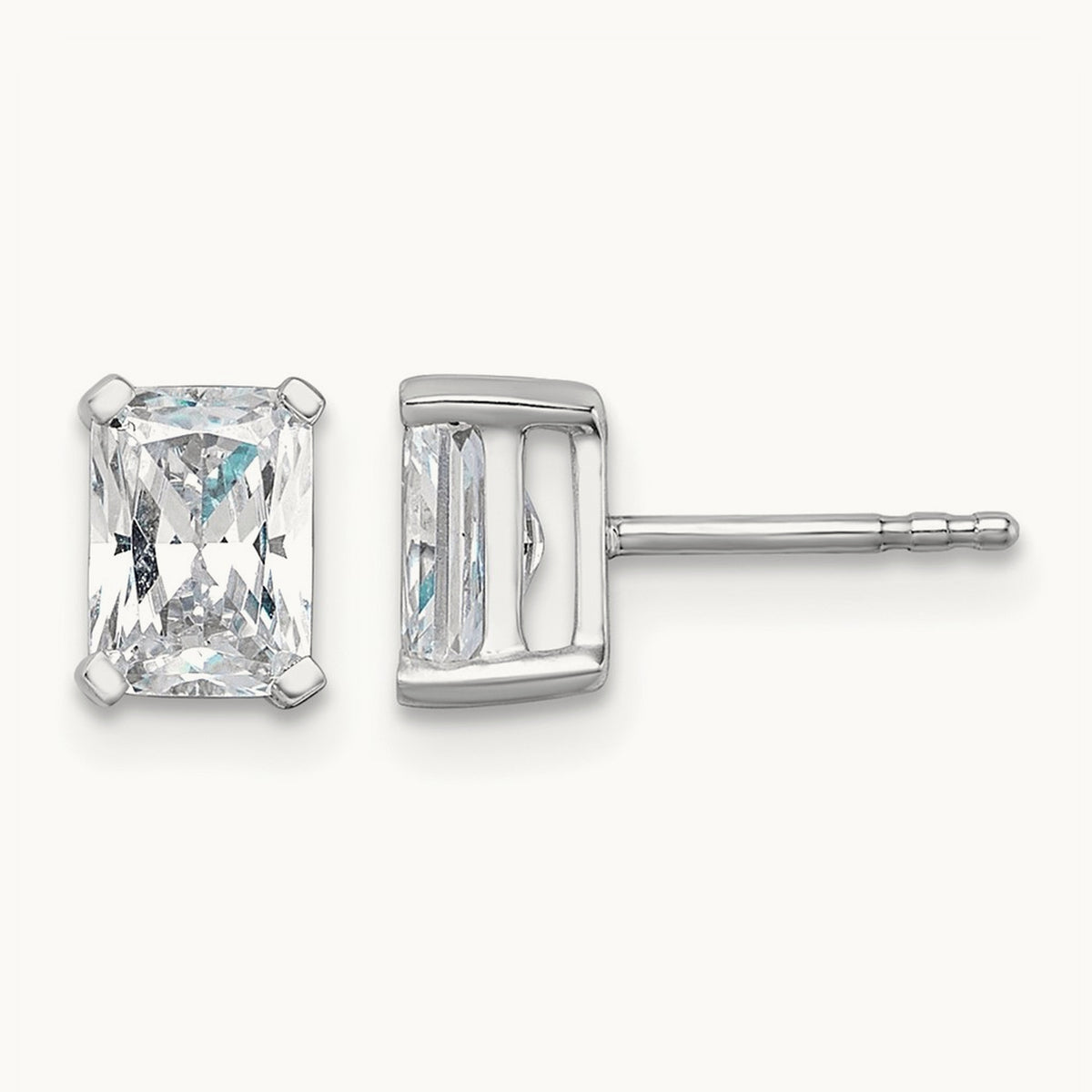 Radiant Four-Prong Stud Earrings, 0.50-6.00 ct tw Lab-Grown Diamond — 1 1/2 ct, 14K White Gold