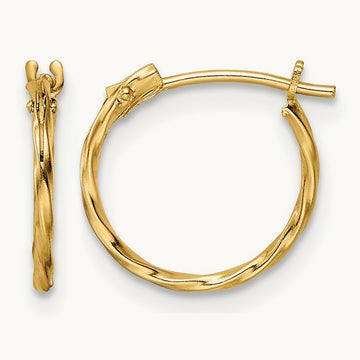 Madi K Polished Twisted Hoop Earrings, 14K