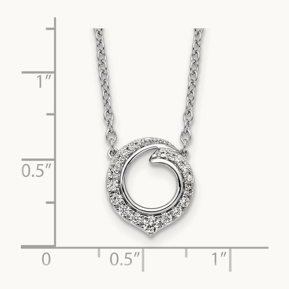 Fancy Circle Diamond 18in Necklace — 14K White Gold, 0.252 ct