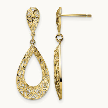 D/C Dangle Post Earrings, 14K