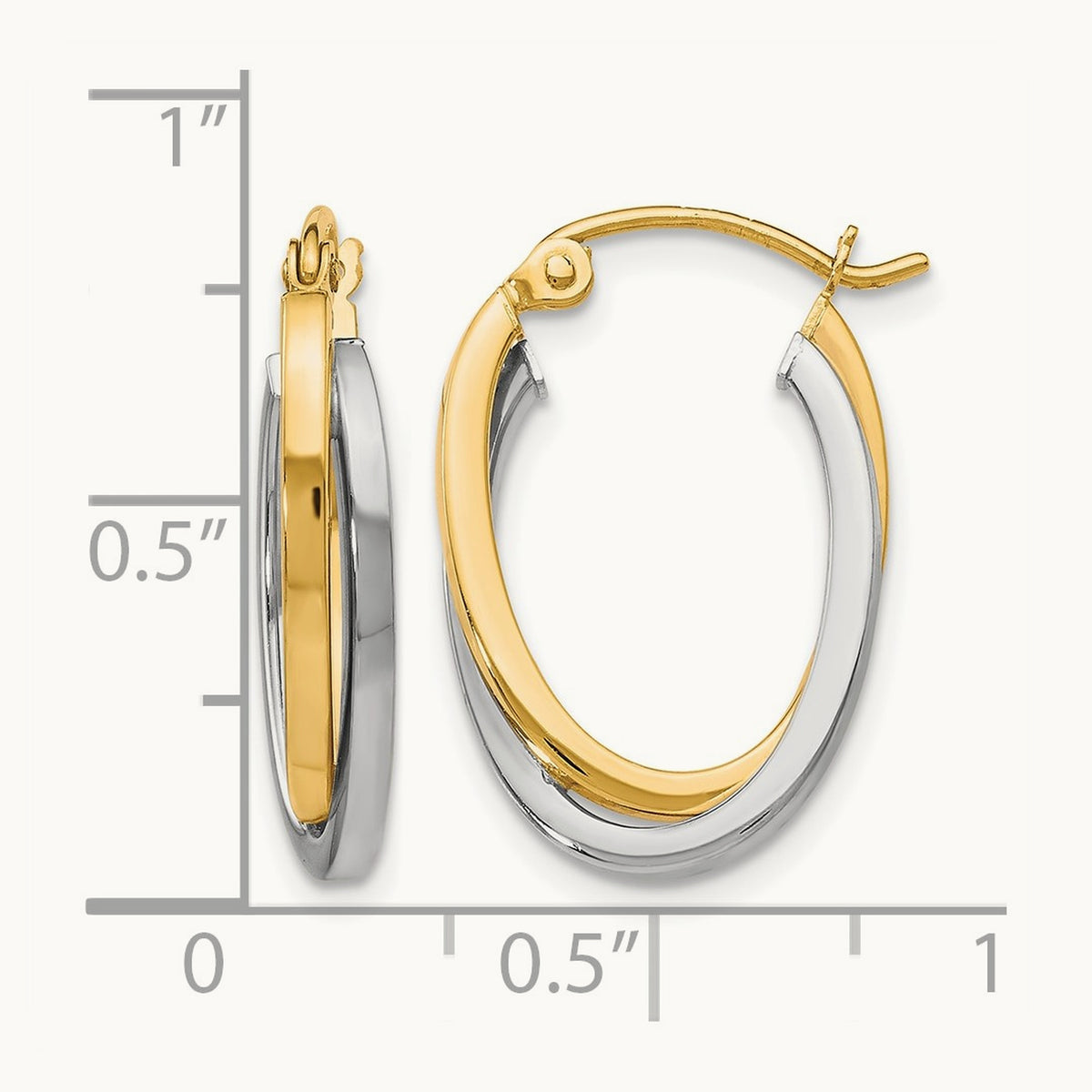 Polished Hinged Hoop Earrings, 10K Two-tone — Leslie's