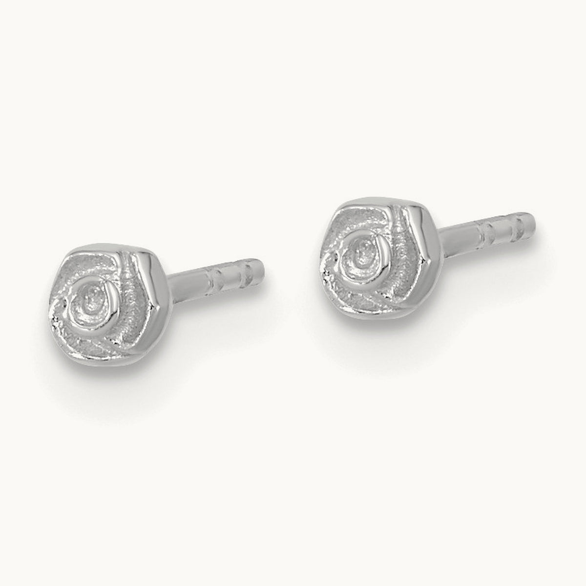 Polished Post Earrings — 14K White Gold