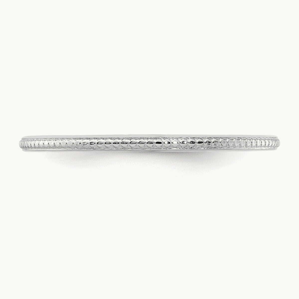 Bead Stackable Band — 14K White Gold