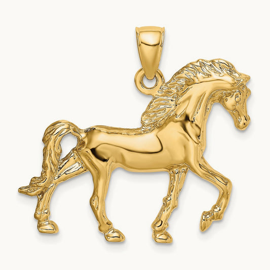 Horse Walking Charm, 14K