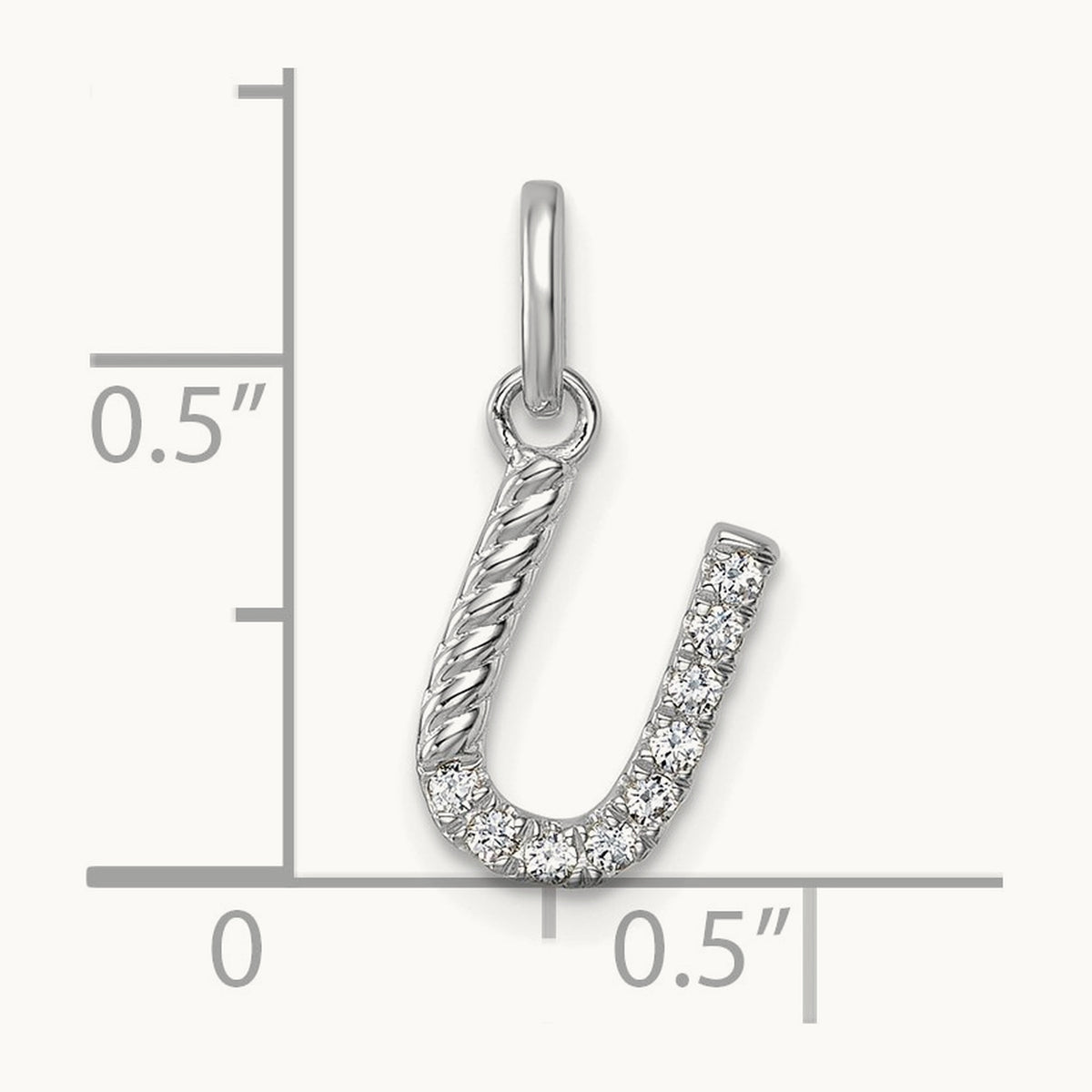 Twisted Diamond Charm — 14K White Gold, U
