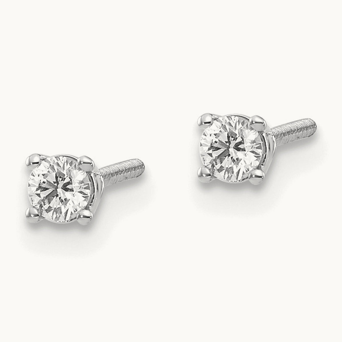Diamond Stud Thread on/off Post Earrings — 2.7mm