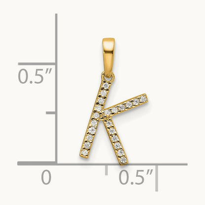 Diamond Letter K Initial Pendant, 14K