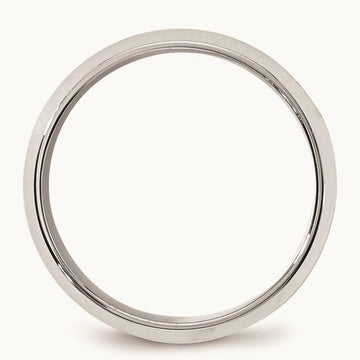 Bevel Edge Comfort Fit Band, 8mm, 10K White Gold