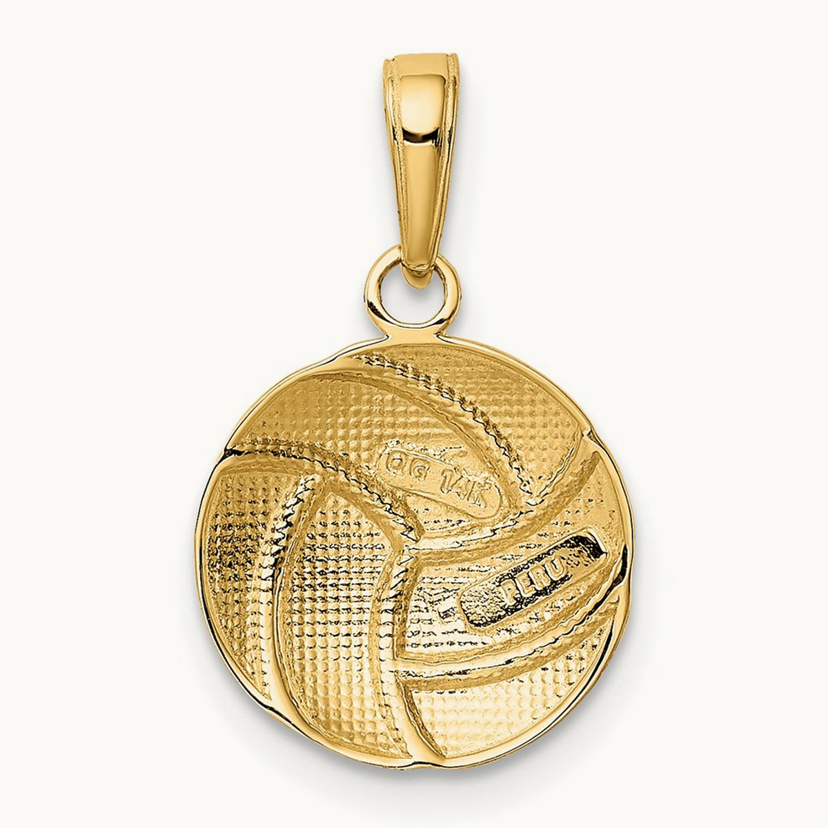 Polished Volleyball Pendant — 14K Yellow Gold