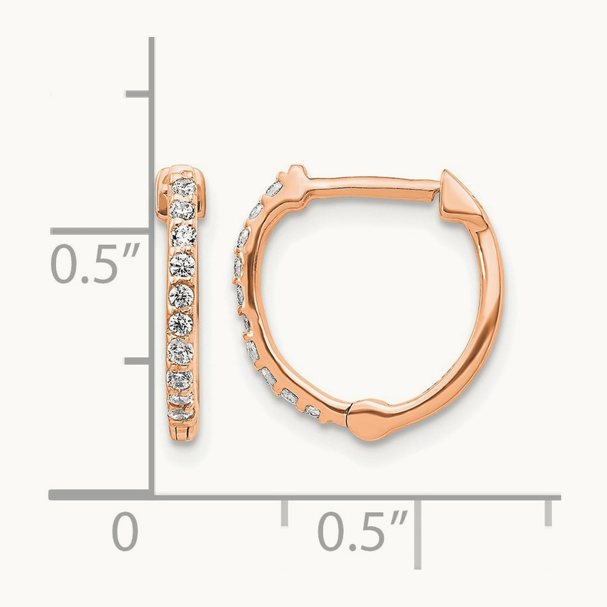 Hinged Hoop Earrings, 0.20 ct tw Lab-Grown Diamond — 14K Rose Gold