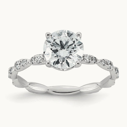Round Center Ring, 1 7/8-3 1/2 ct Lab-Grown Diamond