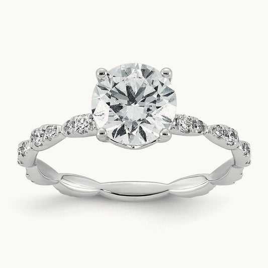 Round Center Ring, 1 7/8-3 1/2 ct Lab-Grown Diamond