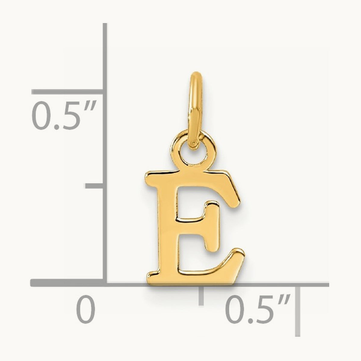 Cutout Letter E Initial Pendant, 14K Yellow Gold